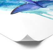 Colourful Dolphin Watercolour Artwork ポスター (角)