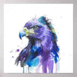 Colourful Eagle Watercolor Art ポスター