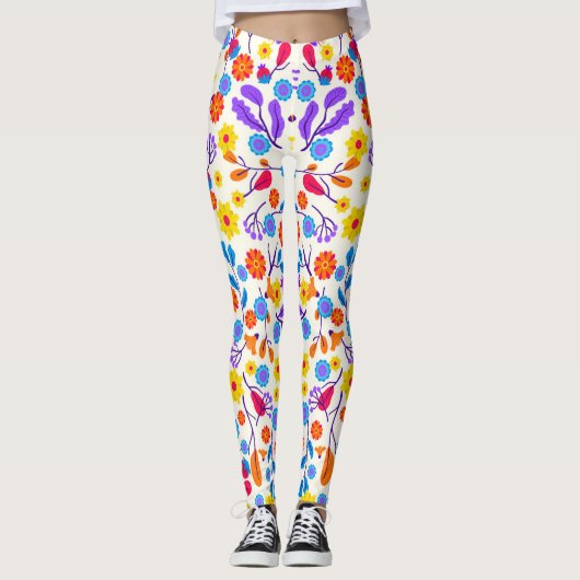 Colourful Exotic Floral Pattern-23146 レギンス (正面)