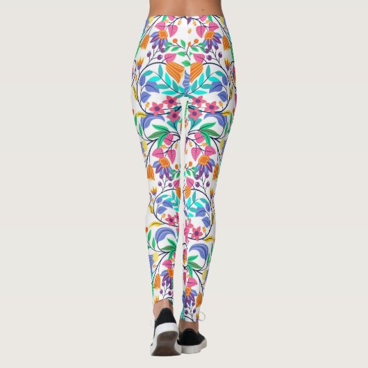 Colourful Exotic Floral Pattern-23147 レギンス (裏面)