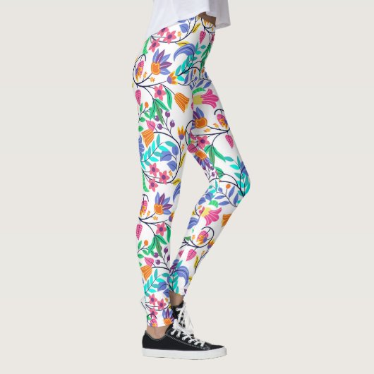Colourful Exotic Floral Pattern-23147 レギンス (右)