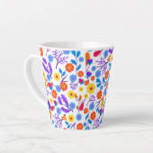 Colourful Exotic Floral Pattern-23165 カフェラテマグ (左アングル)