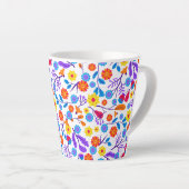 Colourful Exotic Floral Pattern-23165 カフェラテマグ (右アングル)