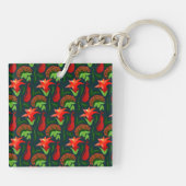 Colourful Exotic Flowers Leaves Pattern-23187 キーホルダー (裏面)