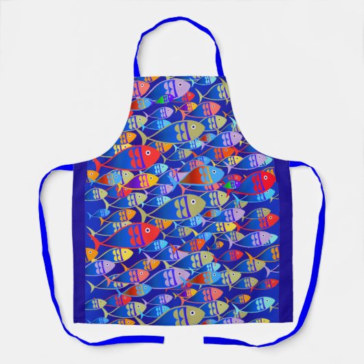 Colourful Fish Art Deco エプロン (正面)