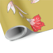 Colourful Floral Pattern on Gold Wrapping Paper ラッピングペーパー (ロールコーナー)