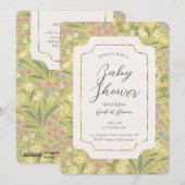 Colourful Floral Petunia Daisy Garden Baby Shower 招待状 (正面/裏面)