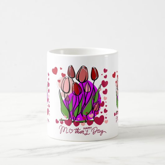 Colourful Flower Garden Gift design コーヒーマグカップ (中央)