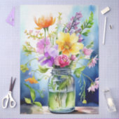 Colourful Flower Tissue Paper 薄葉紙 (クラフト)