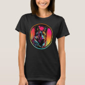 Colourful German Shepherd Dog Dad Mom Graffity Tシャツ (正面)