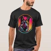 Colourful German Shepherd Dog Dad Mom Graffity Tシャツ (正面)