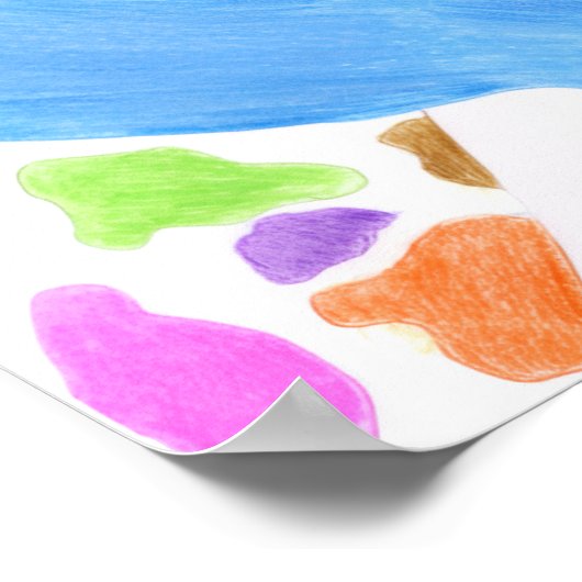 Colourful giraffe ポスター (角)