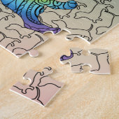 Colourful Happy Rainbow Dachshund Mandala Puzzle ジグソーパズル (側面)