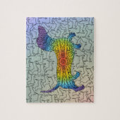 Colourful Happy Rainbow Dachshund Mandala Puzzle ジグソーパズル (縦)
