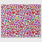 Colourful hearts, simple seamless pattern ラッピングペーパー (フラット)