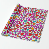 Colourful hearts, simple seamless pattern ラッピングペーパー (アンロールド)