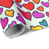 Colourful hearts, simple seamless pattern ラッピングペーパー (ロールコーナー)