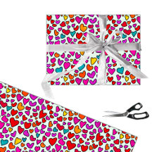 Colourful hearts, simple seamless pattern