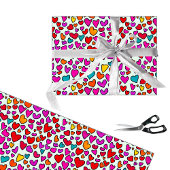 Colourful hearts, simple seamless pattern ラッピングペーパー