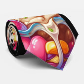 Colourful Ice Cream Sundae – Cute Dessert Illustra ネクタイ (ロール)