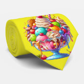 Colourful Ice Cream Sundae – Cute Dessert Illustra ネクタイ (ロール)