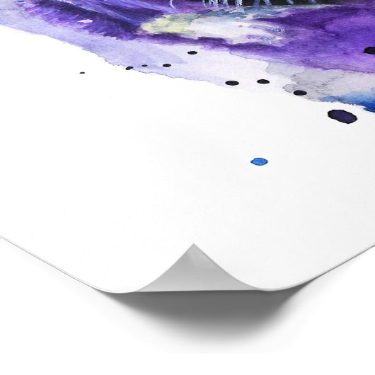 Colourful Jaguar Watercolour Artwork ポスター (角)