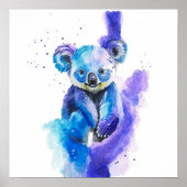 Colourful Koala Bear Watercolour Artwork ポスター (正面)