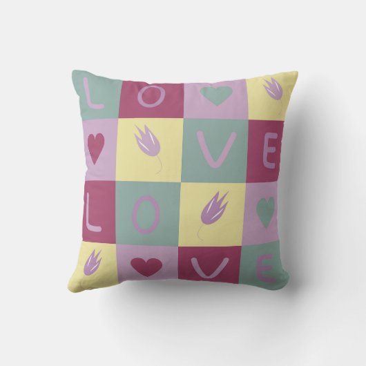 colourful love pattern クッション (裏面)