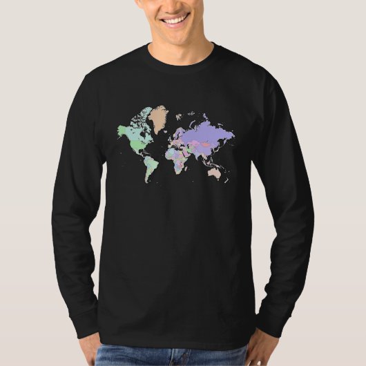 Colourful map of the world countries internationa tシャツ (正面)