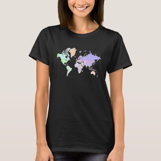 Colourful map of the world countries internationa tシャツ (正面)