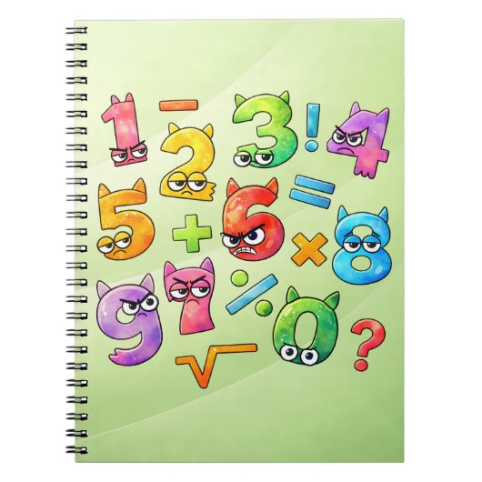 Colourful Maths Numbers Notebook for Primary Schoo ノートブック (正面)