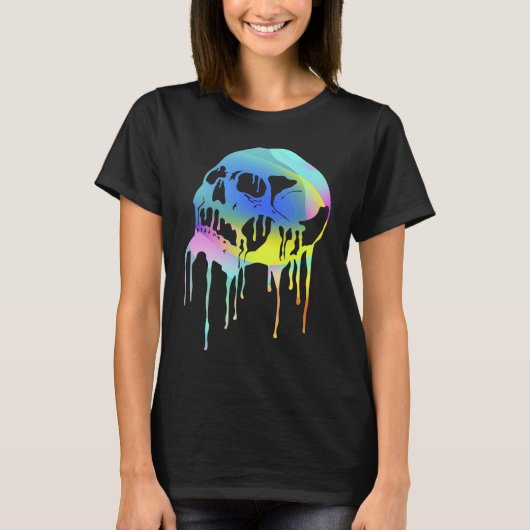 Colourful melting skull for Halloween or Day of th Tシャツ (正面)