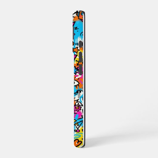 Colourful Neon Robot Pattern iPhone 16 case 16ケース (左側面)