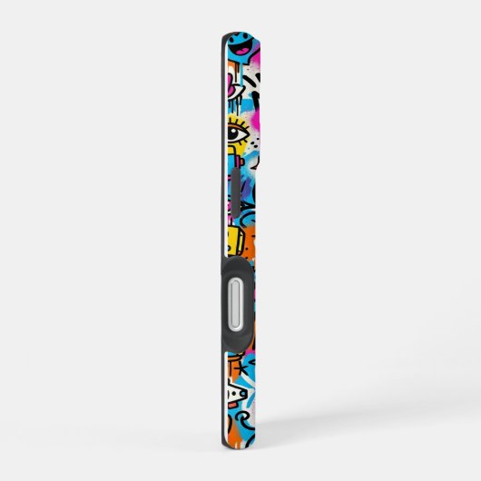 Colourful Neon Robot Pattern iPhone 16 case 16ケース (右側面)