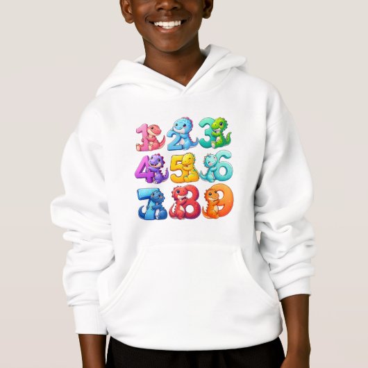 Colourful Numbers Maths Hoodie for Kids (正面)