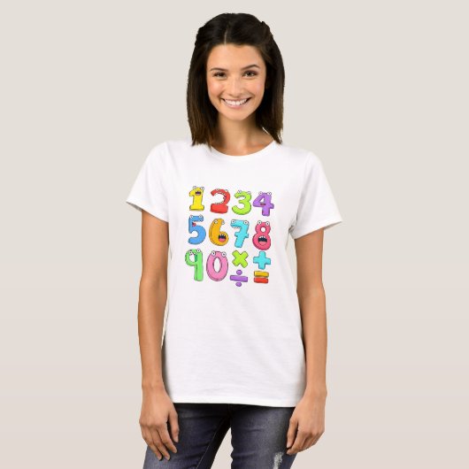 Colourful Numbers Maths T Shirt for Kids Tシャツ (正面フル)