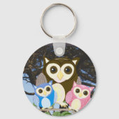 Colourful Owls in a Tree キーホルダー (裏面)