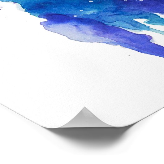 Colourful Panda Watercolor Artwork ポスター (角)