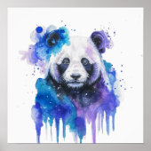 Colourful Panda Watercolor Artwork ポスター (正面)