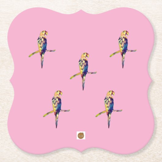 Colourful Parrot Coaster ペーパーコースター (正面)