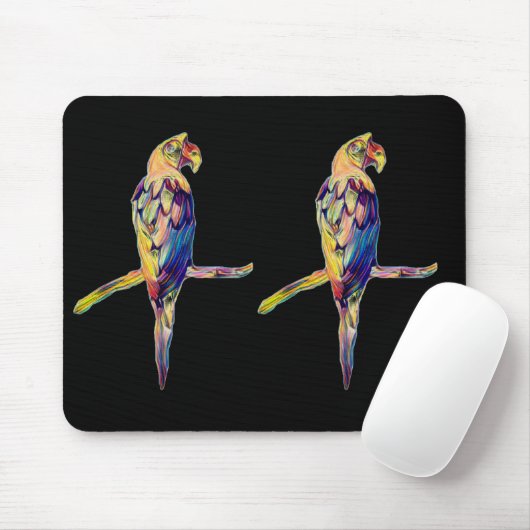 Colourful Parrot Mousemat マウスパッド (マウス)