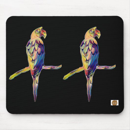 Colourful Parrot Mousemat マウスパッド (正面)