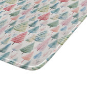 Colourful Pastel Christmas Pine Trees Pattern カッティングボード (角)