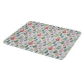 Colourful Pastel Christmas Pine Trees Pattern カッティングボード (角)