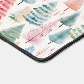 Colourful Pastel Christmas Pine Trees Pattern デスクマット (コーナー)