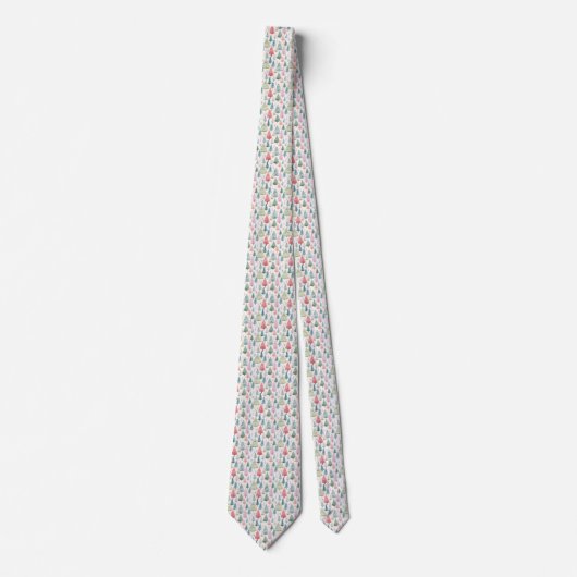 Colourful Pastel Christmas Pine Trees Pattern ネクタイ (正面)