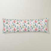 Colourful Pastel Christmas Pine Trees Pattern ボディピロー (裏面)