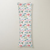 Colourful Pastel Christmas Pine Trees Pattern ボディピロー (正面縦)