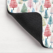 Colourful Pastel Christmas Pine Trees Pattern マウスパッド (コーナー)