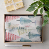 Colourful Pastel Christmas Pine Trees Pattern 薄葉紙 (ギフト)